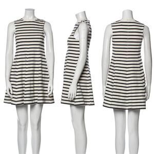 T By Alexander Wang Women’s B&W Striped Cotton Mini Dress Fit & Flare